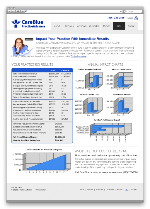 ROI Financial Calculator Results Output